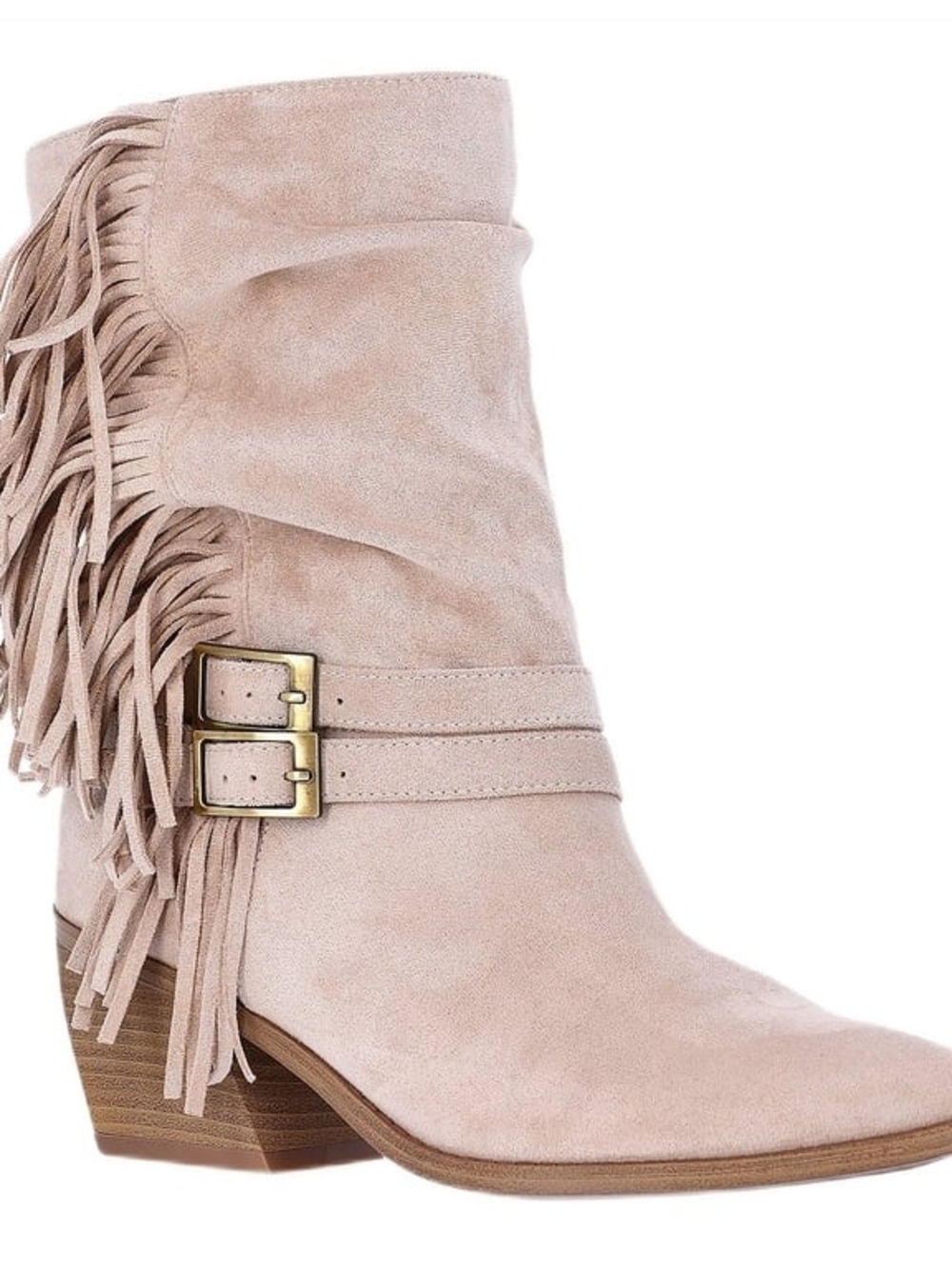 New Size 6 Madden NYC Suede Fringe Ankle Boot with Buckle Straps